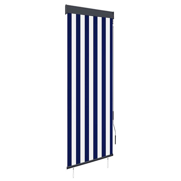 vidaXL Store roulant d'ext&eacute;rieur 60x250 cm Bleu et blanc