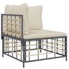 vidaXL Canap&eacute; d'angle de jardin avec coussin beige r&eacute;sine tress&eacute;e
