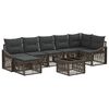 vidaXL Ensemble de canap&eacute; de jardin R&eacute;glable 8 pcs Gris polyrotin