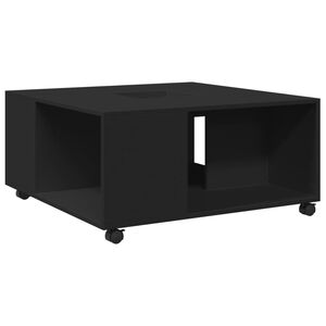 vidaXL Table basse noir 80x80x40 cm bois d'ing&eacute;nierie