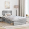 vidaXL Cadre de lit Gris Sonoma 90 x 190 cm Pin massif
