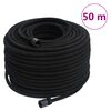 vidaXL Tuyau d'arrosage de jardin noir 0,6" 50 m caoutchouc