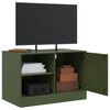 vidaXL Meuble TV vert olive 67x39x44 cm acier