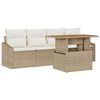 vidaXL Ensemble de canap&eacute; de jardin 5 pcs Beige Poly rotin
