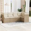 vidaXL Salon de jardin avec coussins 5 pcs beige r&eacute;sine tress&eacute;e