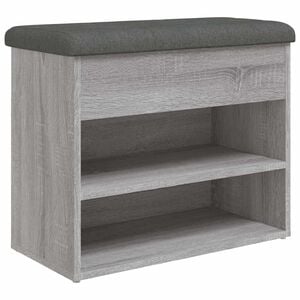 vidaXL Banc &agrave; chaussures sonoma gris 62x32x50 cm bois d'ing&eacute;nierie
