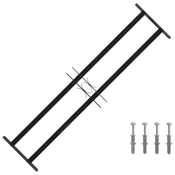 vidaXL Grille de Fen&ecirc;tre Noir 115 x 30 cm Acier enduit de poudre