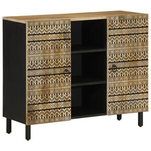 vidaXL Buffet 90x33,5x75 cm bois de manguier brut massif