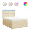 vidaXL Sommier &agrave; lattes de lit avec matelas Cr&egrave;me 140x200 cm Tissu