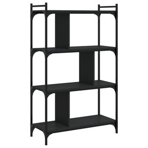 vidaXL Biblioth&egrave;que &agrave; 4 niveaux noir 76x32x123 cm bois d'ing&eacute;nierie