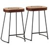 vidaXL Tabourets de bar lot de 2 marron fonc&eacute; 41x29x62 cm