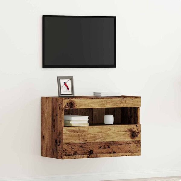 vidaXL Meuble TV mural Bois ancien 60 x 30 x 40 cm Bois d'ing&eacute;nierie