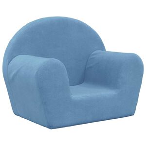 vidaXL Canap&eacute; pour enfants bleu peluche douce
