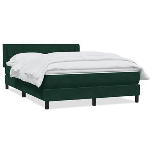 vidaXL Sommier &agrave; lattes de lit et matelas vert fonc&eacute; 160x220cm velours