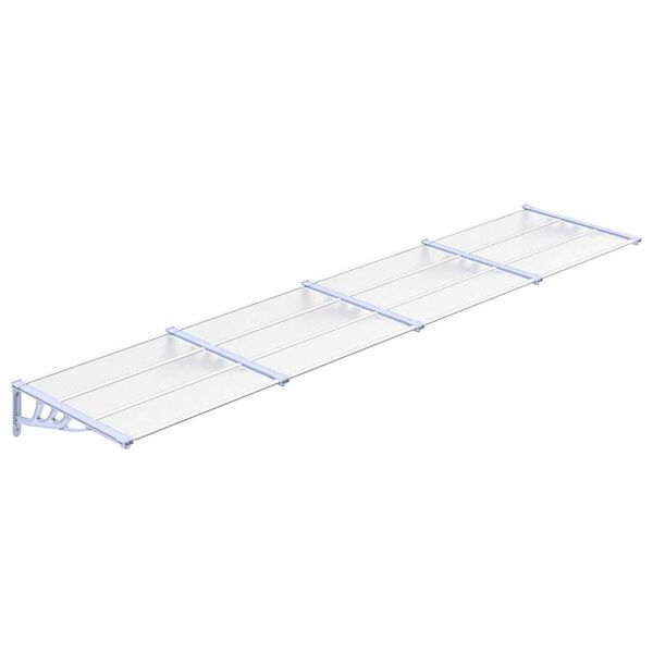 vidaXL Auvent de porte Gris et transparent 396x90 cm Polycarbonate