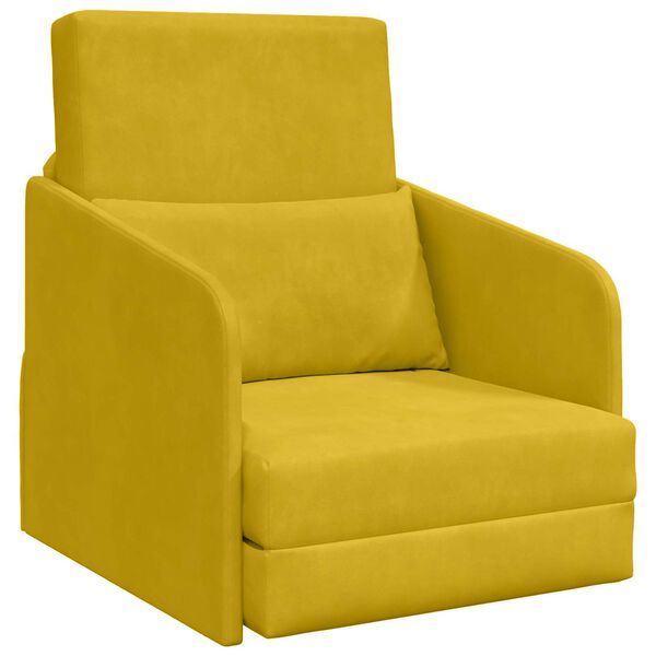 vidaXL Canap&eacute;-Lit Jaune 65 x 80 x 83 cm Velours
