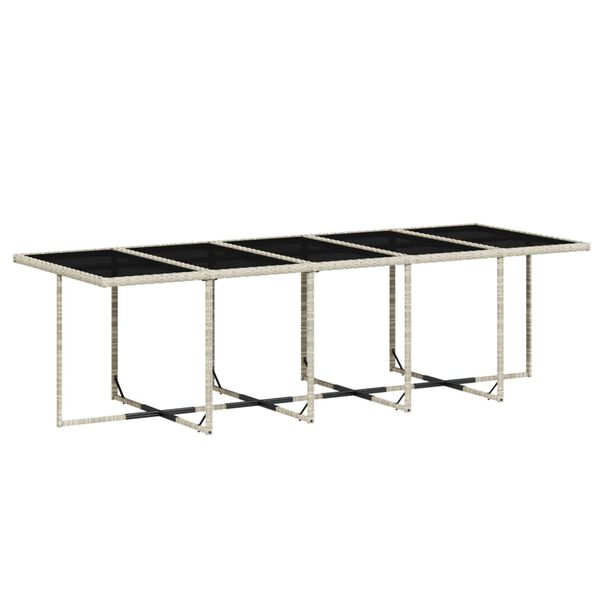 vidaXL Ensemble &agrave; manger de jardin et coussins 15 pcs gris clair rotin