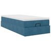 vidaXL Cadre de lit ottoman avec matelas bleu fonc&eacute; 90x190 cm velours