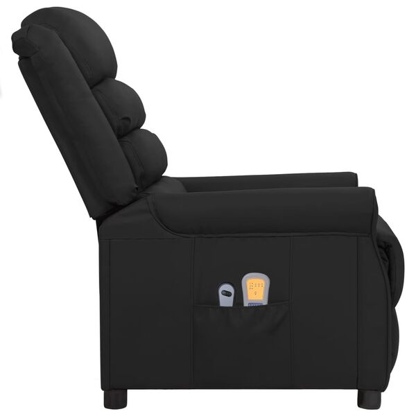vidaXL Fauteuil électrique de massage Noir Similicuir