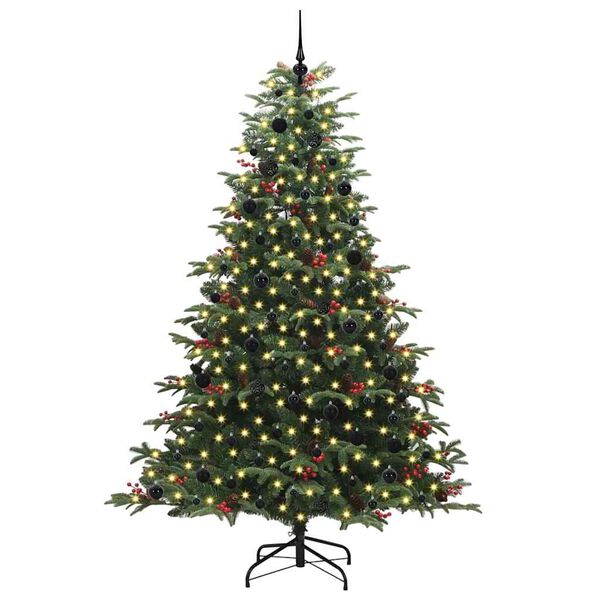 vidaXL Sapin de No&euml;l artificiel Vert 240 cm PVC, m&eacute;tal et plastique