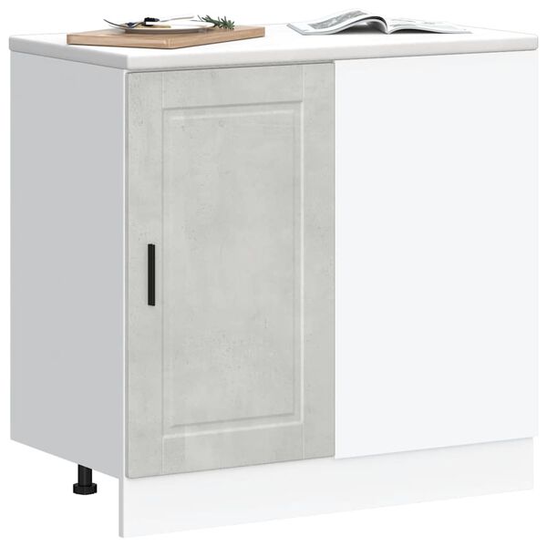 vidaXL Armoire de cuisine Porto gris b&eacute;ton bois d'ing&eacute;nierie