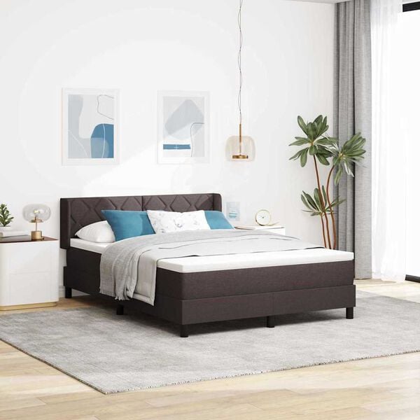 vidaXL Lit boxspring avec matelas Marron fonc&eacute; 140 x 200 cm