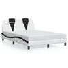 vidaXL Cadre de lit Viana avec LED sans matelas blanc et noir 140x190 cm