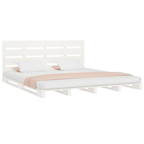 vidaXL Cadre de lit sans matelas blanc 120x200 cm bois de pin massif