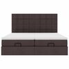 VidaXL Cadre de lit ottoman avec matelas marron foncé 180x200 cm tissu