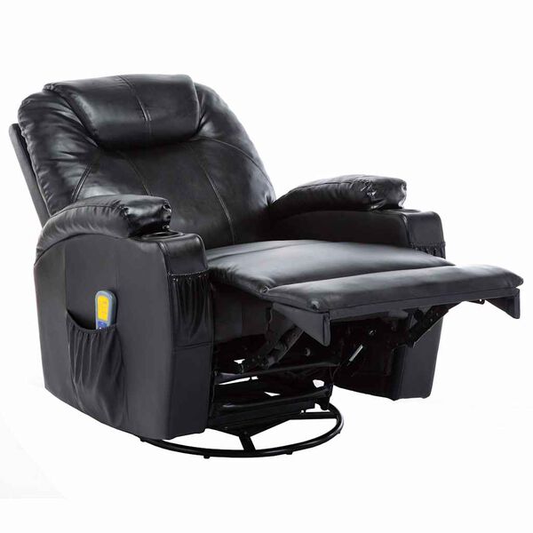 vidaXL Fauteuil à bascule de massage Noir Similicuir