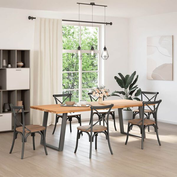 vidaXL Pieds de table &agrave; manger en U 2 pi&egrave;ces Anthracite 80 x (72-73) cm Acier