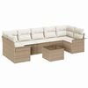 vidaXL Ensemble de canap&eacute; de jardin avec coussin 8 pcs Beige polyrotin