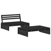 vidaXL Salon de jardin 2 pcs avec coussins noir bois massif