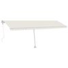 vidaXL Auvent automatique avec capteur de vent et LED 600x350 cm Cr&egrave;me