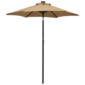 vidaXL Parasol de jardin avec lumi&egrave;res LED taupe 200x211 cm aluminium