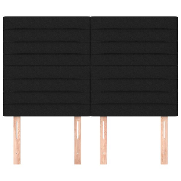 vidaXL T&ecirc;te de lit Noir 144x5x118/128 cm Tissu