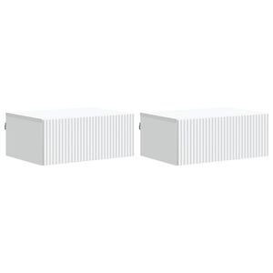 vidaXL Cabinet de chevet mural 2 pcs Blanc 49 x 34,5 x 20 cm