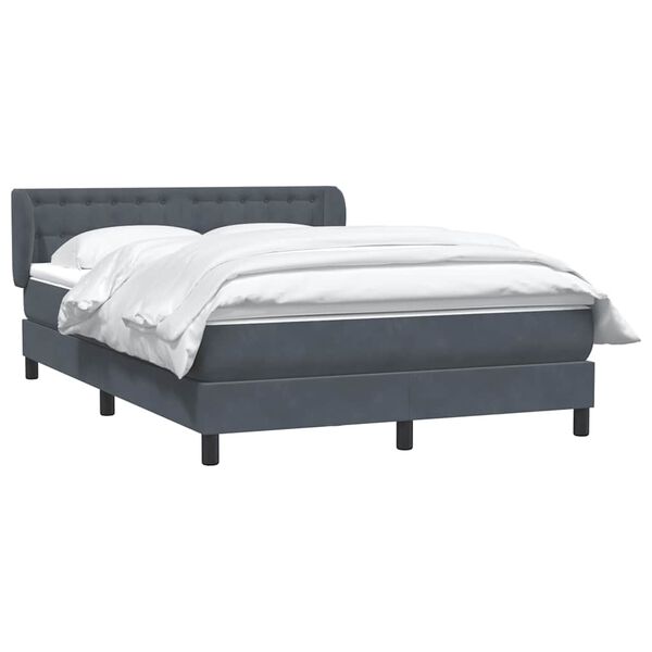 vidaXL Sommier &agrave; lattes de lit et matelas gris fonc&eacute; 140x220cm velours