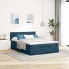 vidaXL Cadre de lit ottoman avec matelas bleu fonc&eacute; 140x190 cm velours