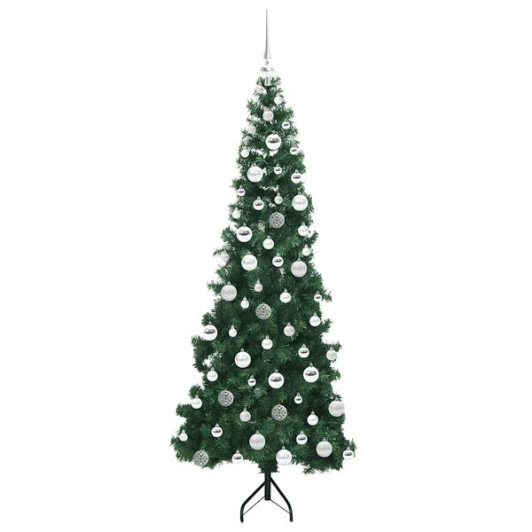 vidaXL Arbre de No&euml;l artificiel d'angle Vert 180 cm PVC et m&eacute;tal