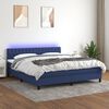 vidaXL Sommier &agrave; lattes de lit avec matelas LED Bleu 180x200 cm Tissu