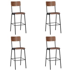 vidaXL Chaises de bar lot de 4 contreplaqu&eacute; solide et acier