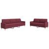 vidaXL Ensemble de canap&eacute;s 2 pcs rouge bordeaux tissu