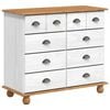 vidaXL Commode ASKIM Blanc 91 x 40 x 79 cm Bois de pin massif