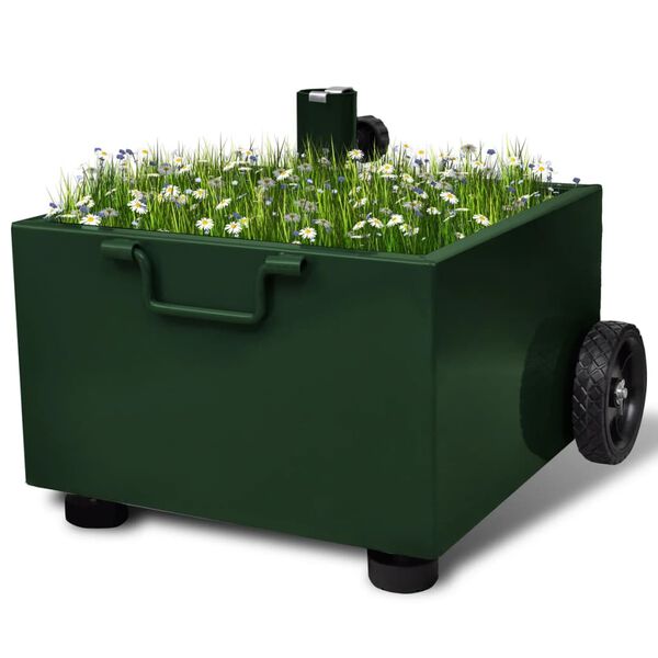 vidaXL Pot de plantes et support de parasol d'ext&eacute;rieur 2-en-1 Vert