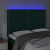 vidaXL T&ecirc;te de lit &agrave; LED Vert fonc&eacute; 144x5x118/128 cm Velours