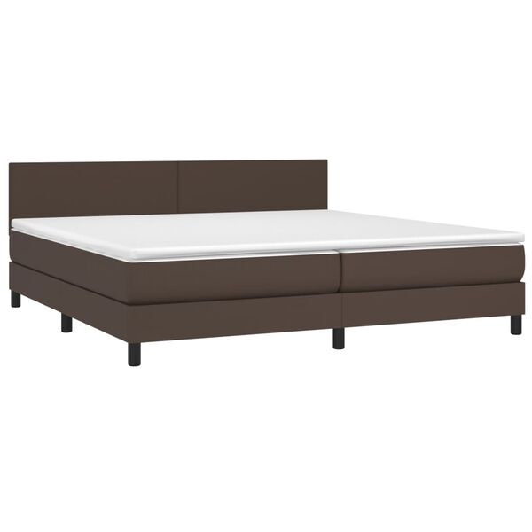 vidaXL Sommier &agrave; lattes de lit avec matelas et LED Marron 200x200 cm