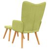 vidaXL Chaise de relaxation avec tabouret Vert Tissu