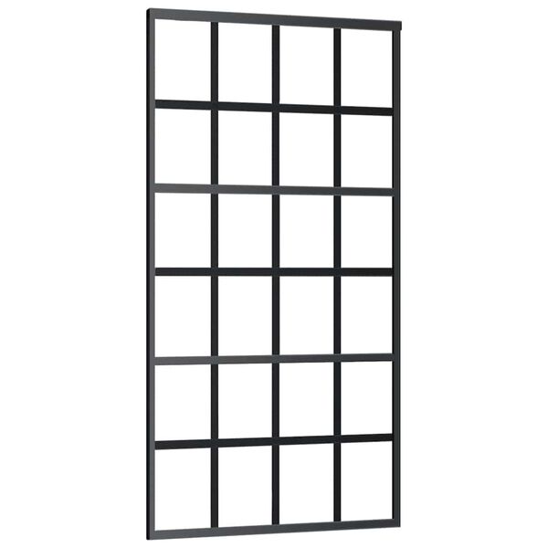vidaXL Porte coulissante Verre ESG et aluminium 102x205 cm Noir