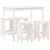 vidaXL Ensemble de bar de jardin 5 pcs blanc bois massif de pin